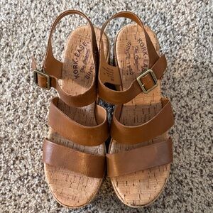 Kork-Ease Brown Leather Sandals Platform BRAND NEW